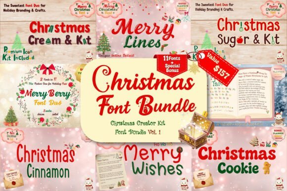 Christmas Font Bundle Font - Featured Image
