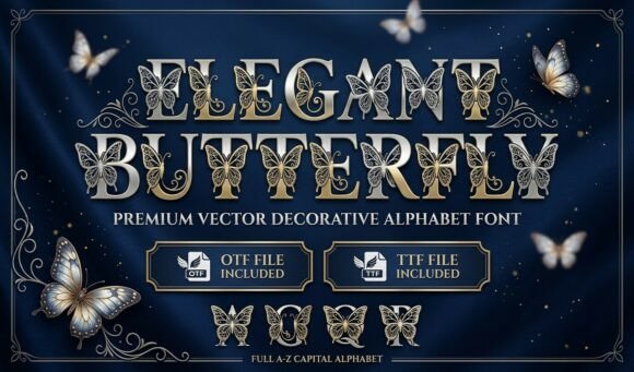 Elegant Butterfly Monogram Font Download for Desktop