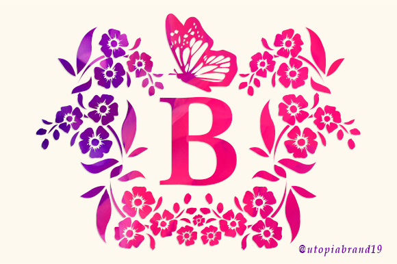 Flower Butterfly Monogram Font Font Download for Desktop