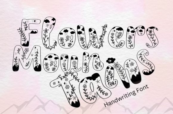Flowers Mountains Font - Featured Image