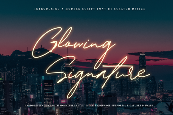 Glowing Signature Font - Featured Image