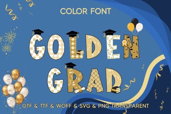 Golden Grad Font - Featured Image