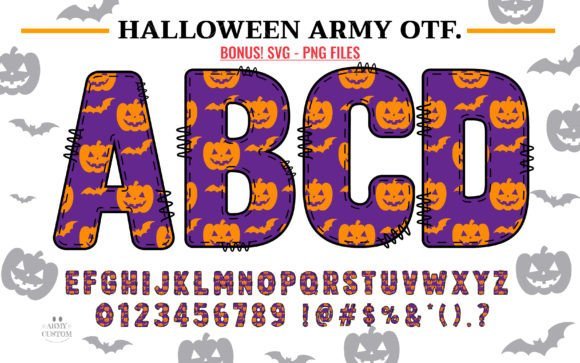 Halloween Army Pumpkin Bat Font - Featured Image