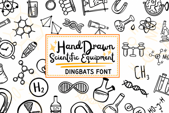 Hand Drawn Scientific Equipment Font - Featured Image