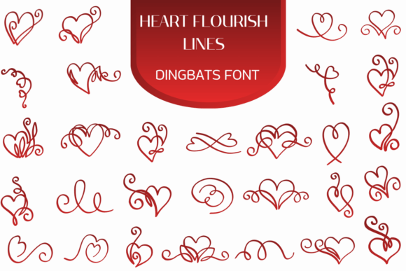 Heart Flourish Lines Font - Featured Image