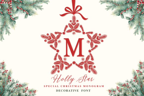 Holly Star Monogram Font - Featured Image