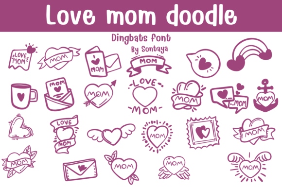 Love Mom Doodle Font - Featured Image