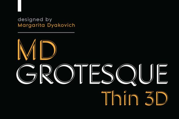 MD Grotesque Thin 3D Font - Featured Image