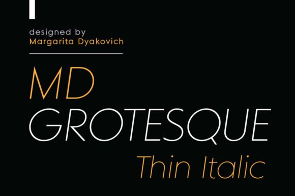 MD Grotesque Thin Italic Font - Featured Image