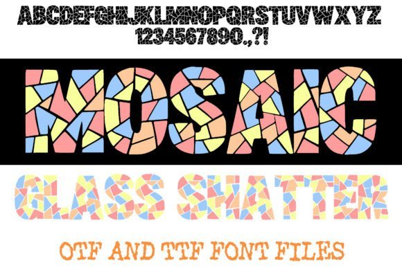 Mosaic Glass Shatter Font - Featured Image