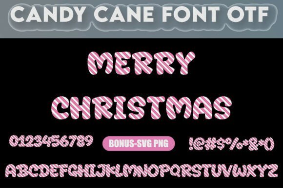 Pink Candy Cane Alphabet Font - Featured Image