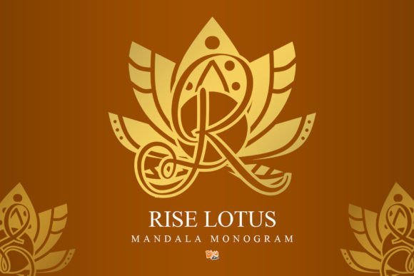 Rise Lotus Mandala Monogram Font - Featured Image