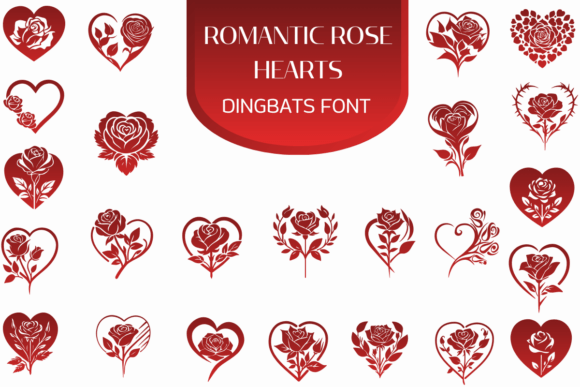 Romantic Rose Hearts Font - Featured Image