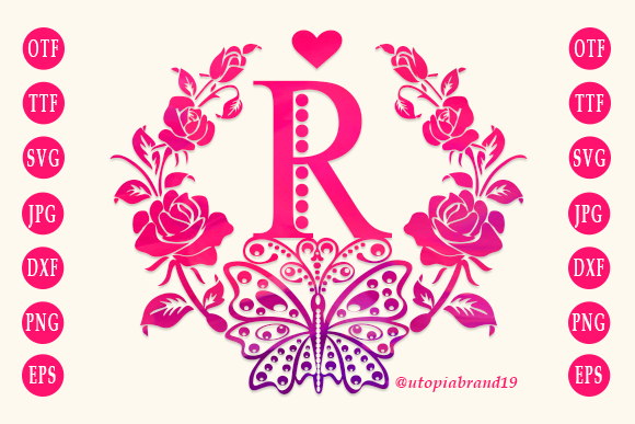 Rose Butterfly Monogram Font Download for Desktop