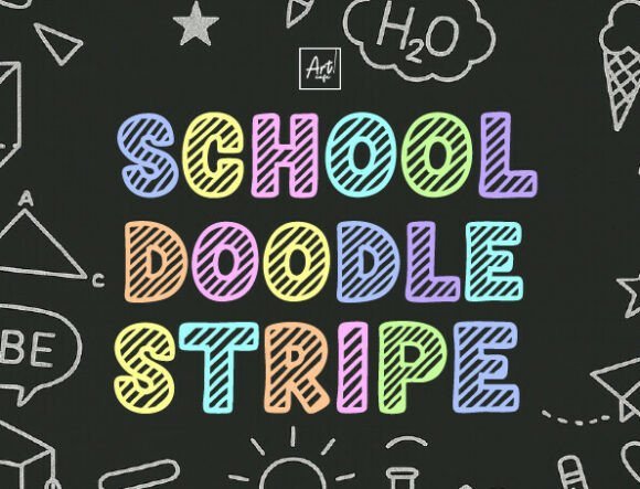 School Doodle Stripe Font - Featured Image
