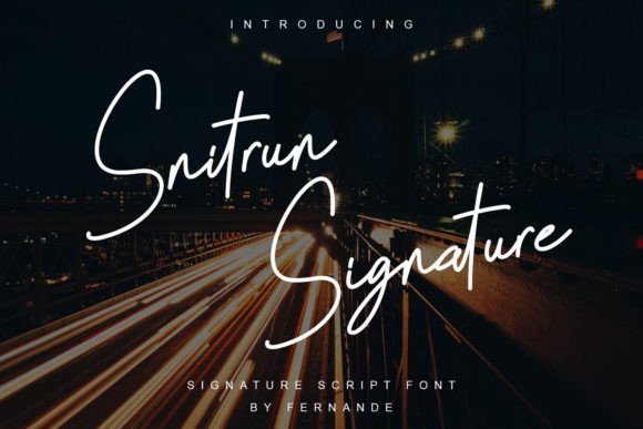 Snitrun Signature Font - Featured Image